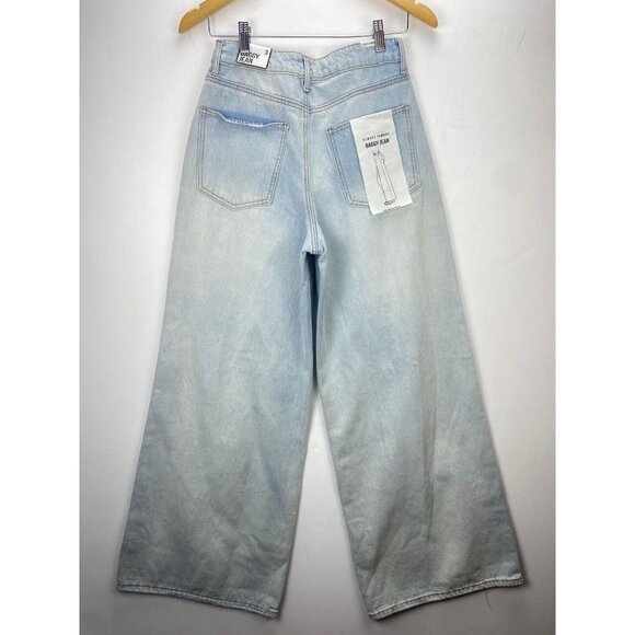 NEW Almost Famous Juniors' Baggy Ripped Wide-Leg Jeans Light Wash Size 3 Denim - Picture 6 of 7